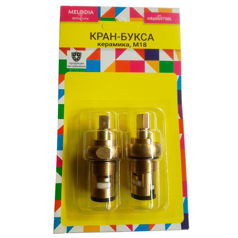 Изображение товара Кран-букса керамическая Melodia della vita МКР06975BL М18 квадрат 2 шт