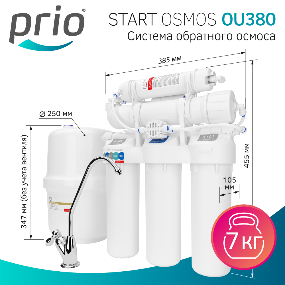 Система обратного осмоса Prio Новая вода Start Osmos OU380 ...