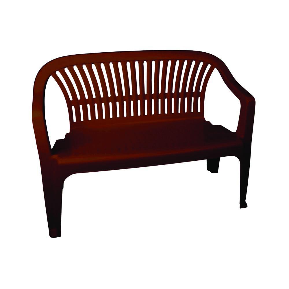 Изображение товара Садовая скамейка Альтернатива 52570 пластиковая коричневая удобная и долговечная