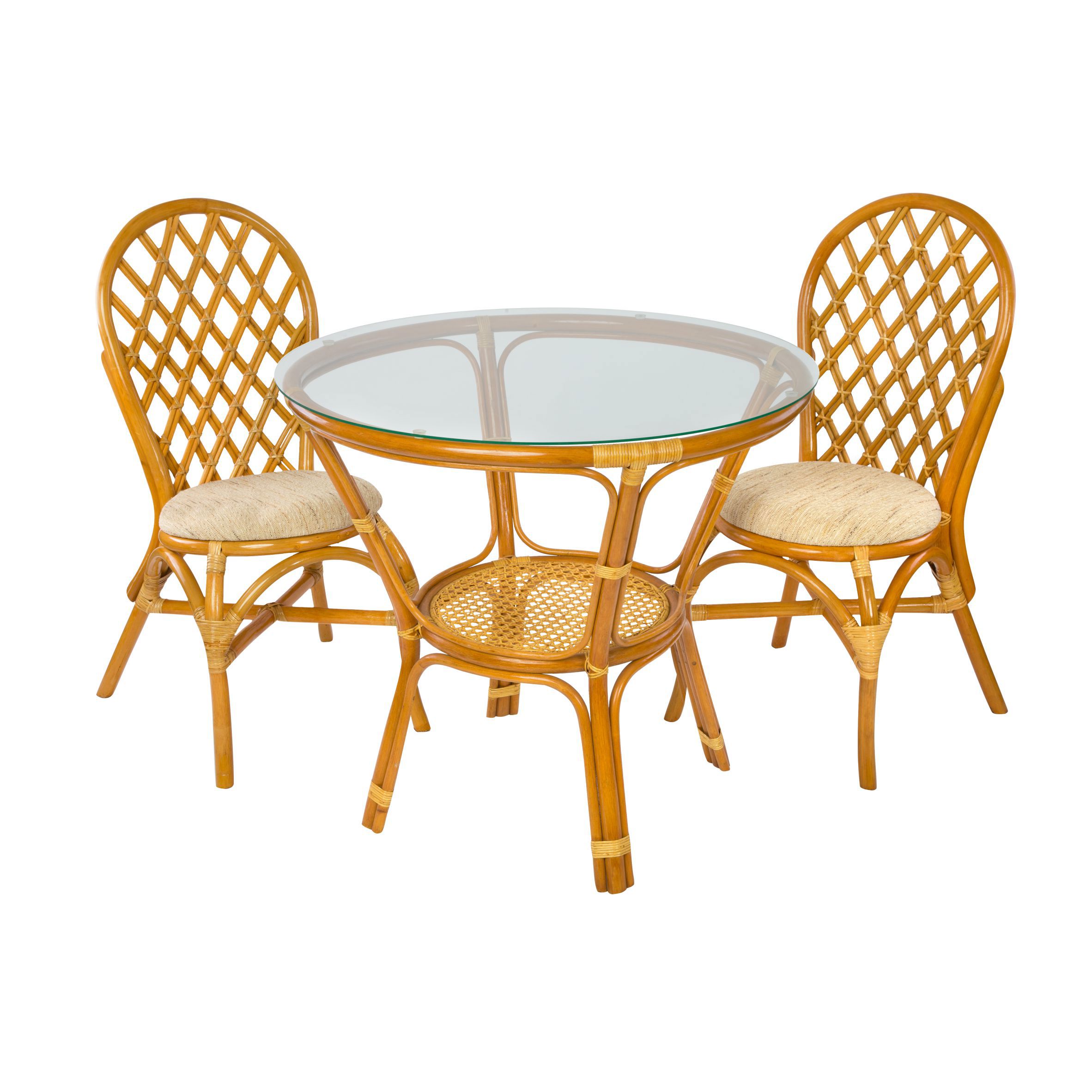 Изображение товара Обеденный набор из искусственного ротанга Classic Rattan 2 стула и стол