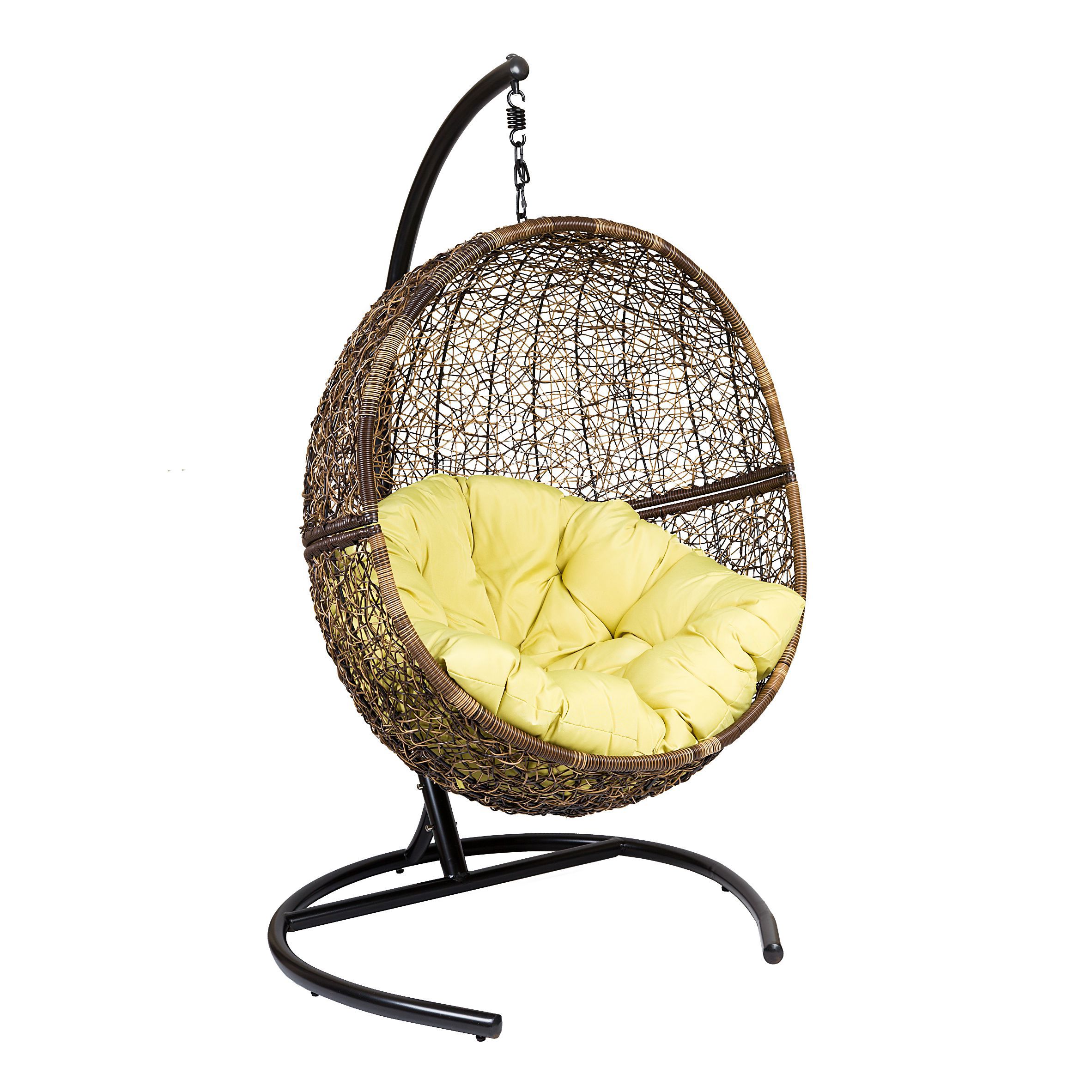 Изображение товара Подвесное кресло из искусственного ротанга коричневое Y0068KD ЭКОДИЗАЙН