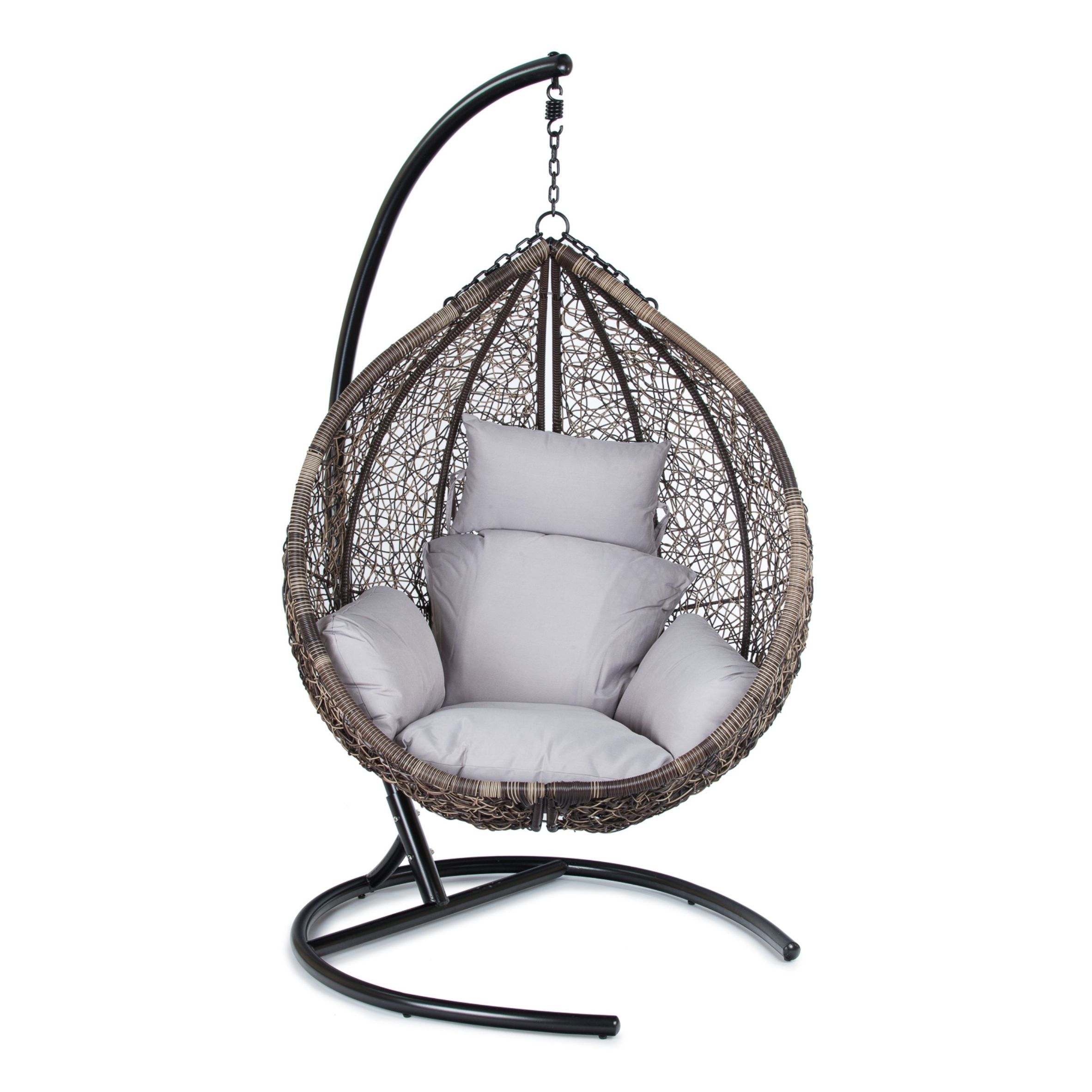 Изображение товара Подвесное кресло из искусственного ротанга коричневое Y0069 для улицы и сада