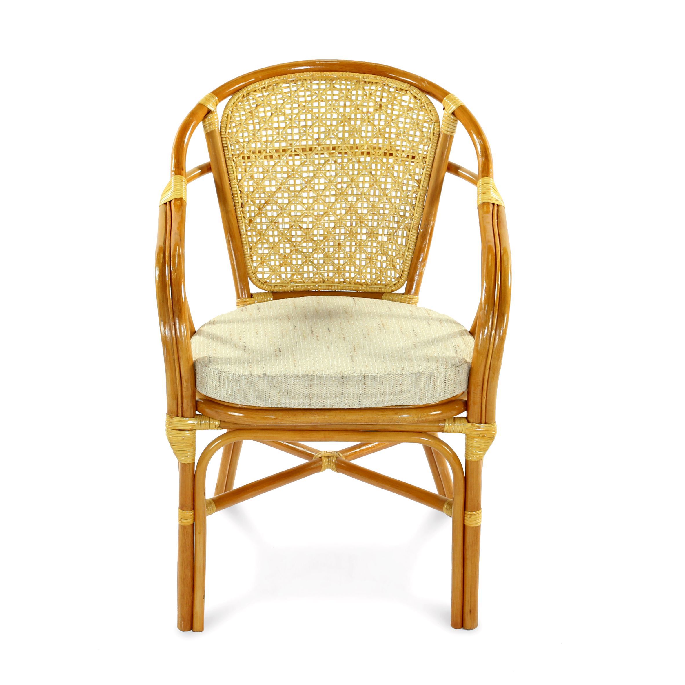 Изображение товара Кресло садовое из ротанга с подушкой ЭКОДИЗАЙН, серия Classic Rattan, коричневое
