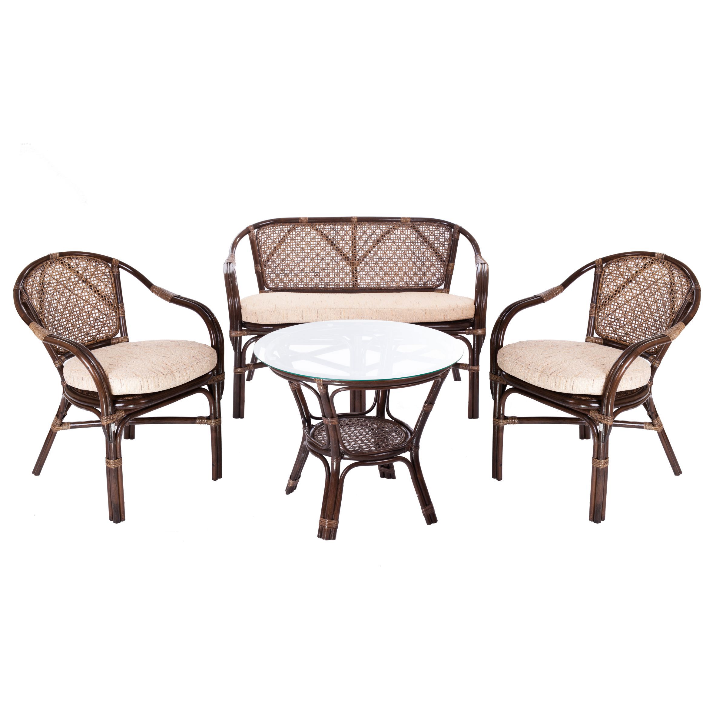 Изображение товара Диван с подушкой Экодизайн 160 кг натуральный ротанг цвет темно-коричневый 11/21-C Б