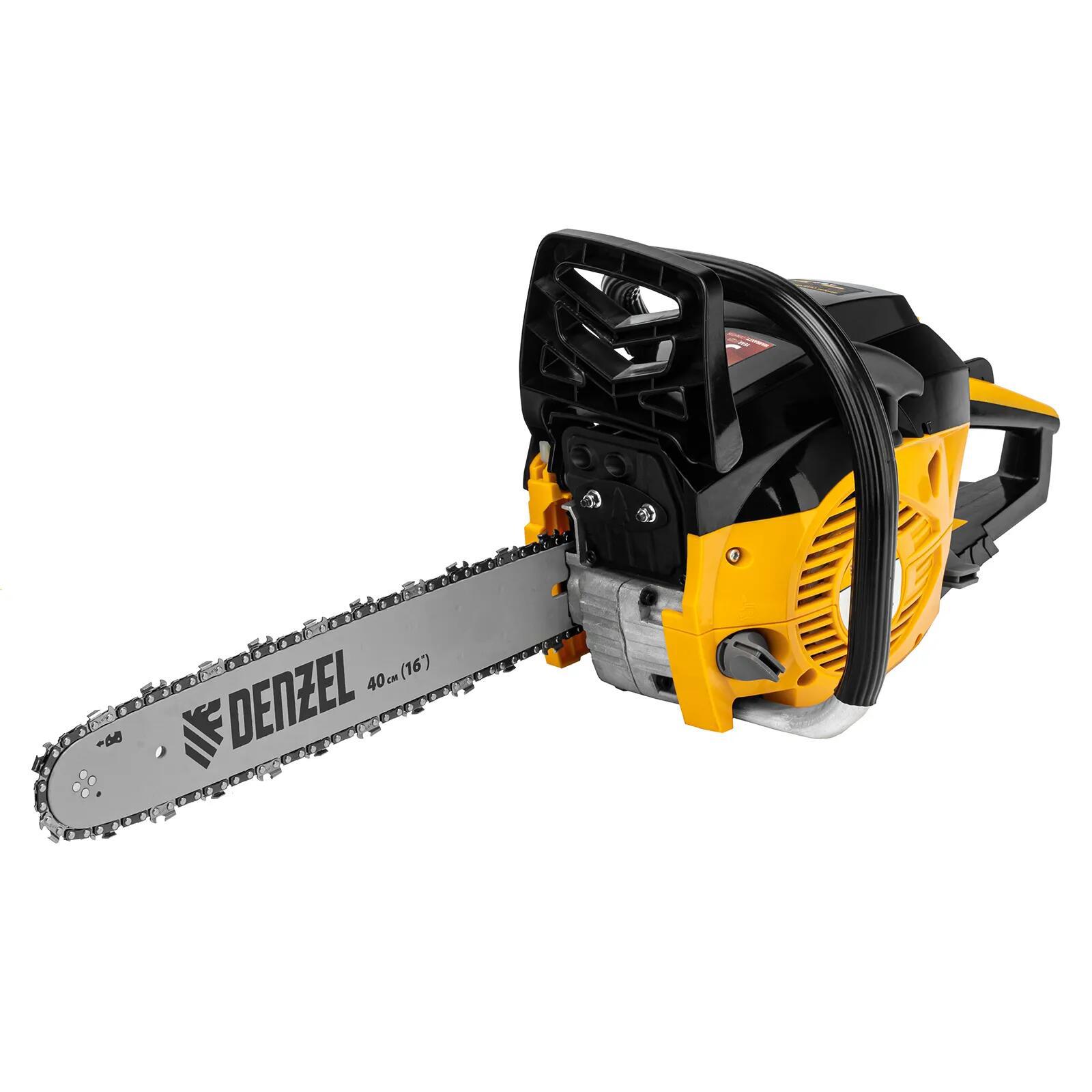 Изображение товара Пила цепная бензиновая Denzel DGS-4516 с шиной 40 см и двигателем 3.0 л.с.