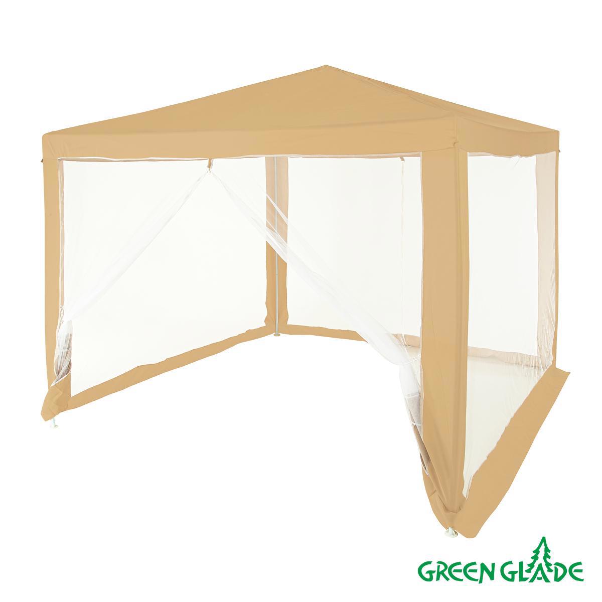 Изображение товара Садовый тент Green Glade 1040 3x3x2,4м бежевый для кемпинга и дачи