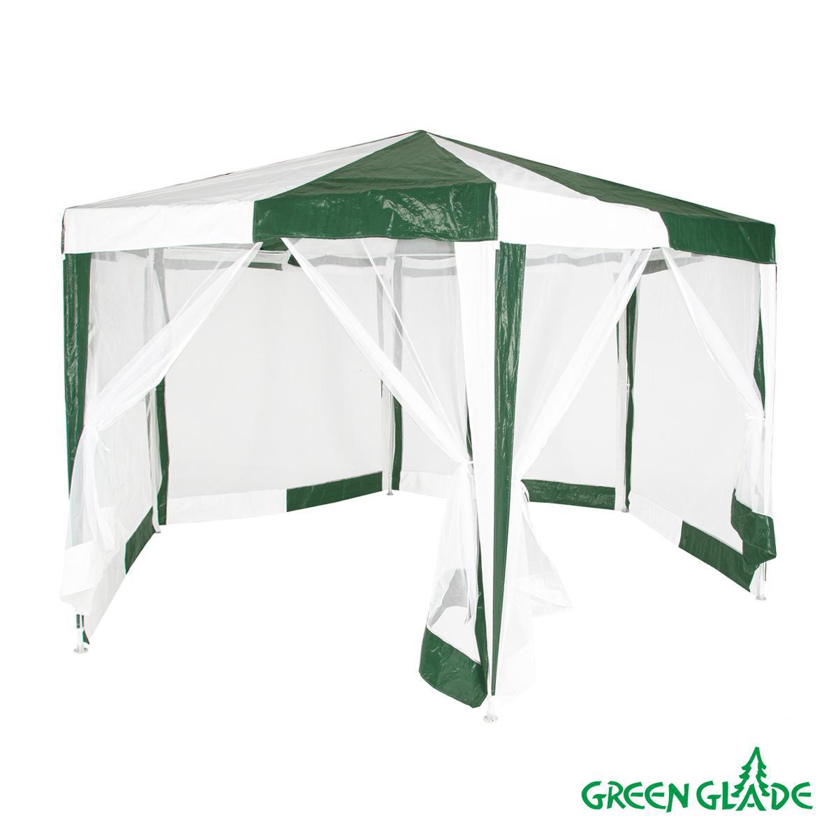Изображение товара Тент-шатер садовый Green Glade 1001 2x2x2.6м москитные сетки белый зеленый