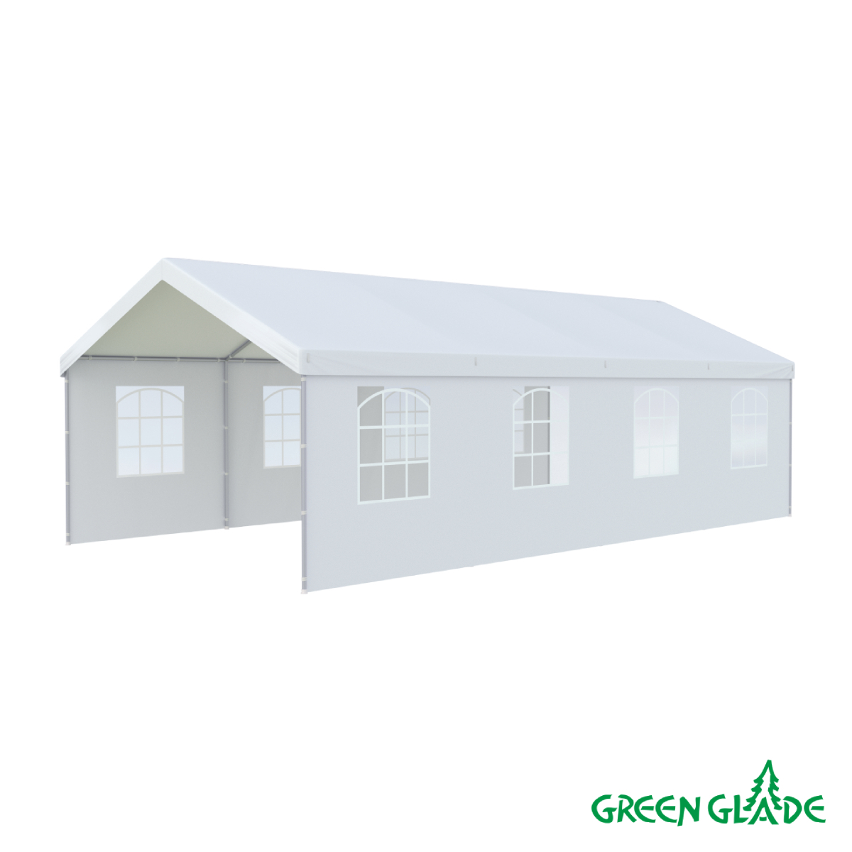 Изображение товара Тент садовый Green Glade 1093 4x8x2.9м белый для дачи и пикника
