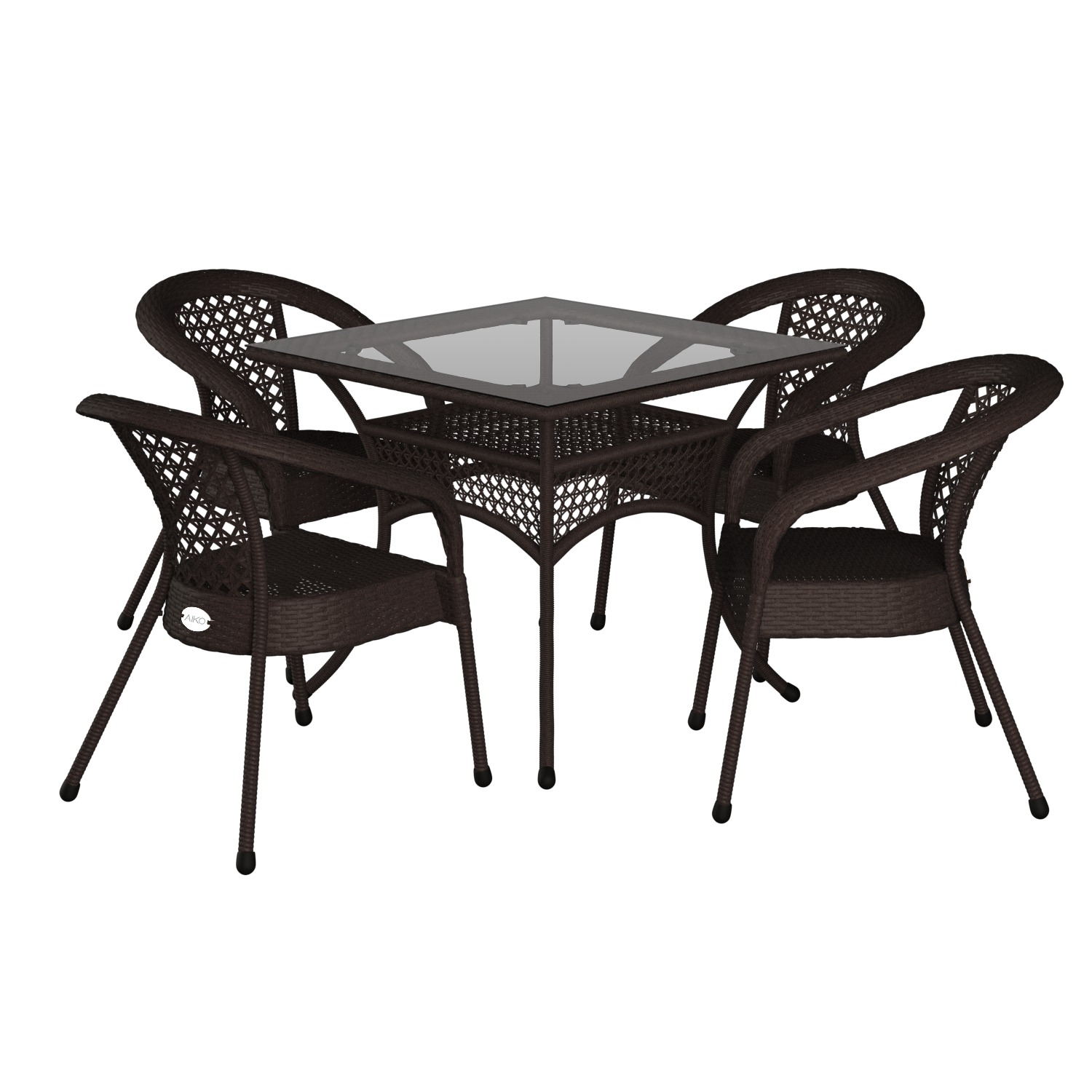 Изображение товара Стол садовый Aiko Deco 80 см х 80 см х 75 см металл коричневый