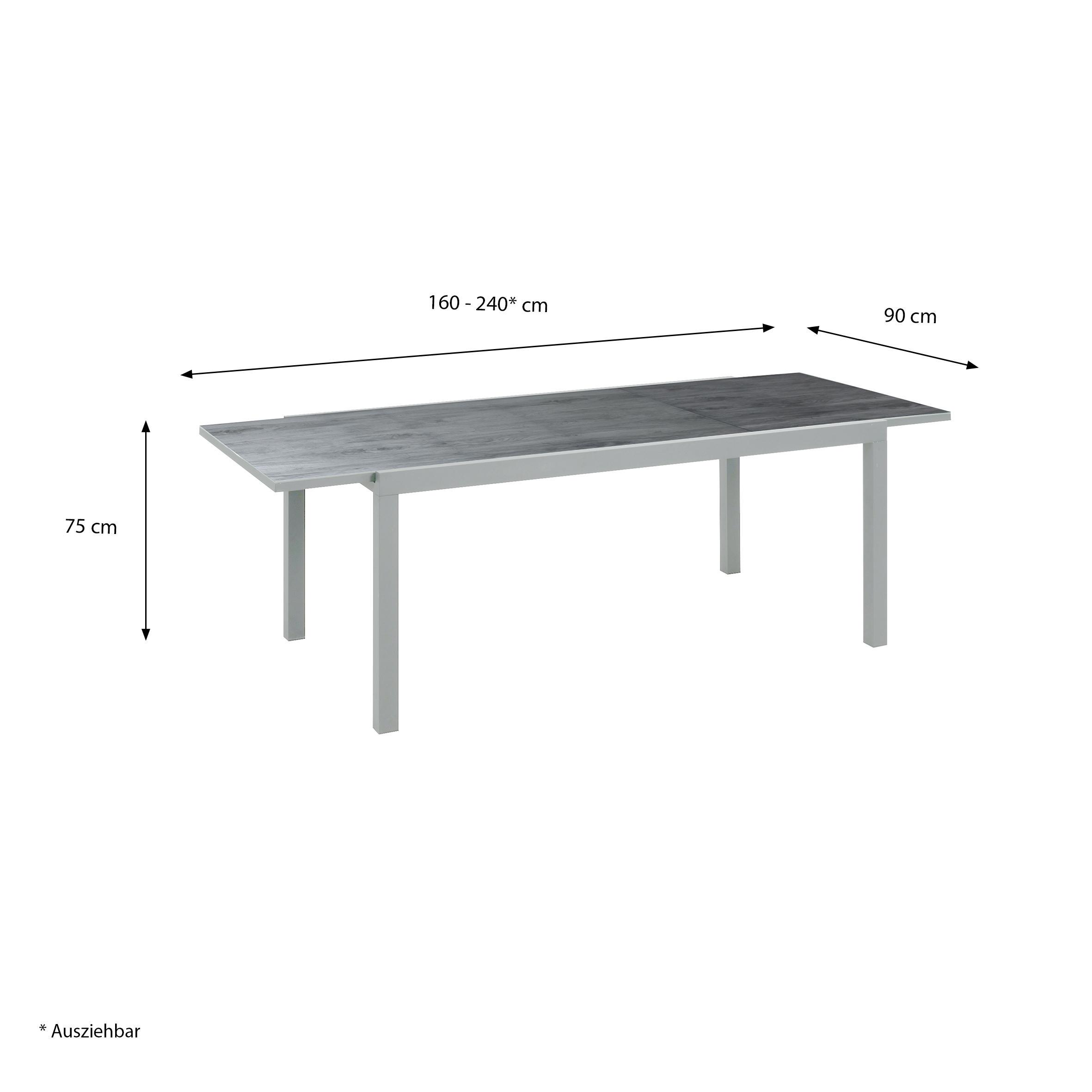 Изображение товара Стол садовый Greemotion Monza 132599 раздвижной 240x75x90 см алюминий