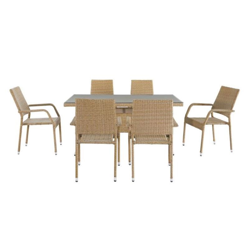 Изображение товара Садовая мебель для обеда Patio из искусственного ротанга светло-коричневая