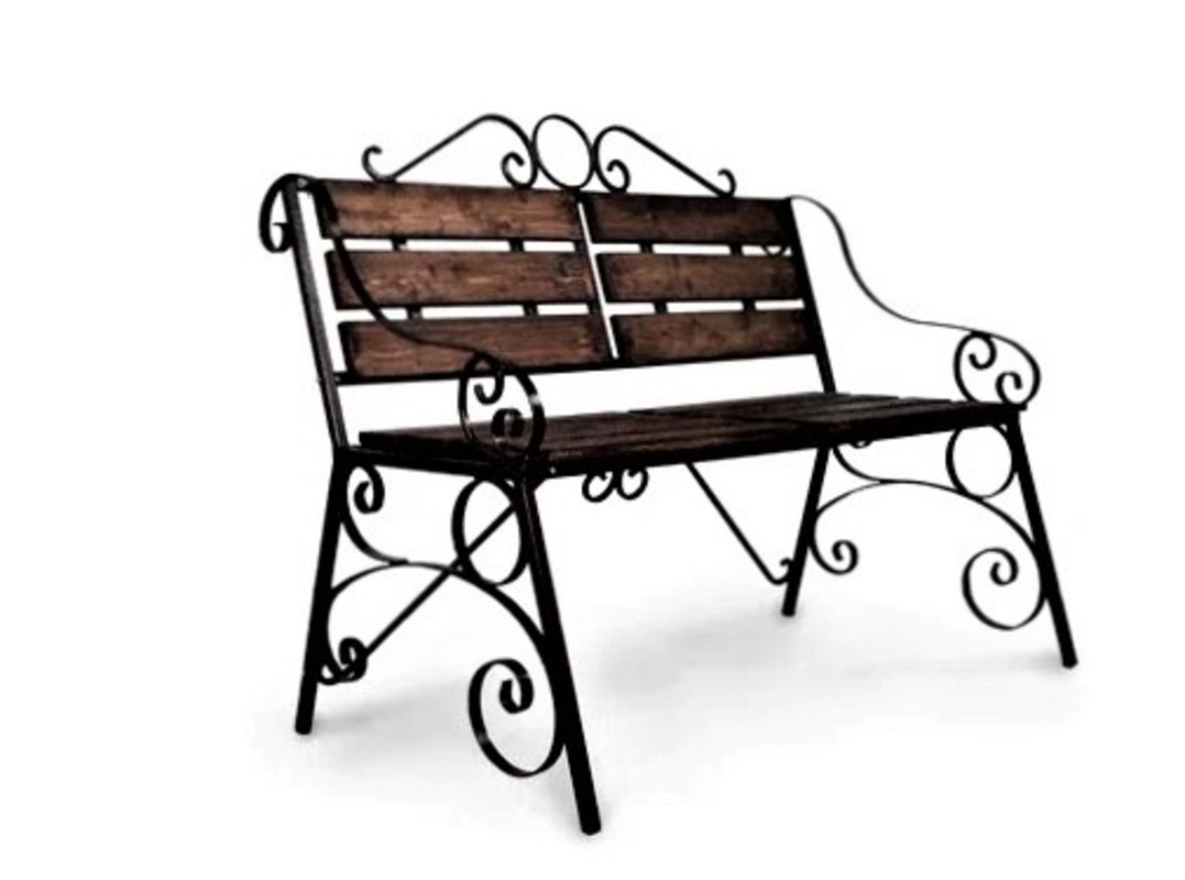 Изображение товара Садовая скамейка Французская лоза 1240 мм коричневая стальная рейка