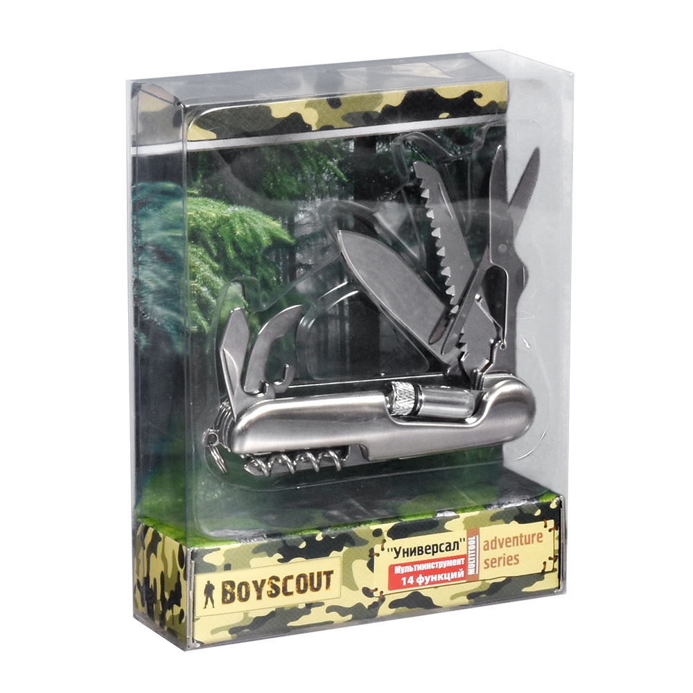 Изображение товара Мультитул-нож Boyscout 61285 14 функций компактный многофункциональный инструмент