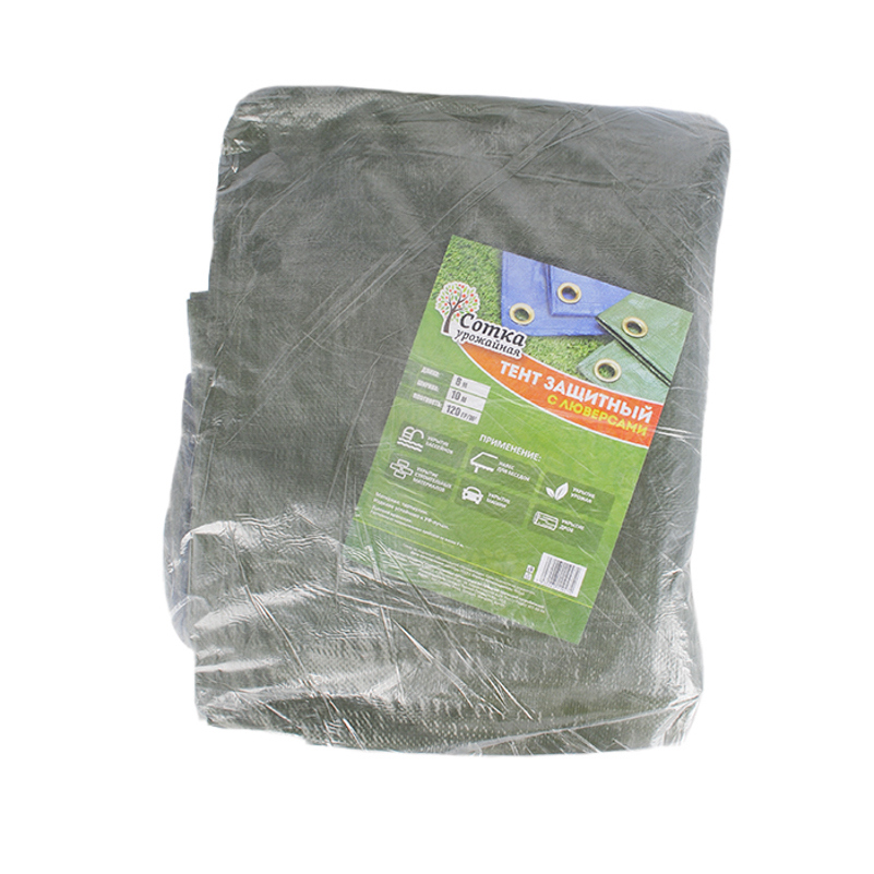 Изображение товара Защитный тент Урожайная сотка 8x10м 200мкм хаки 120г/м²