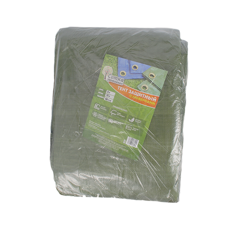 Изображение товара Тент защитный Урожайная сотка 8x10м 150мкм хаки 90г/м²