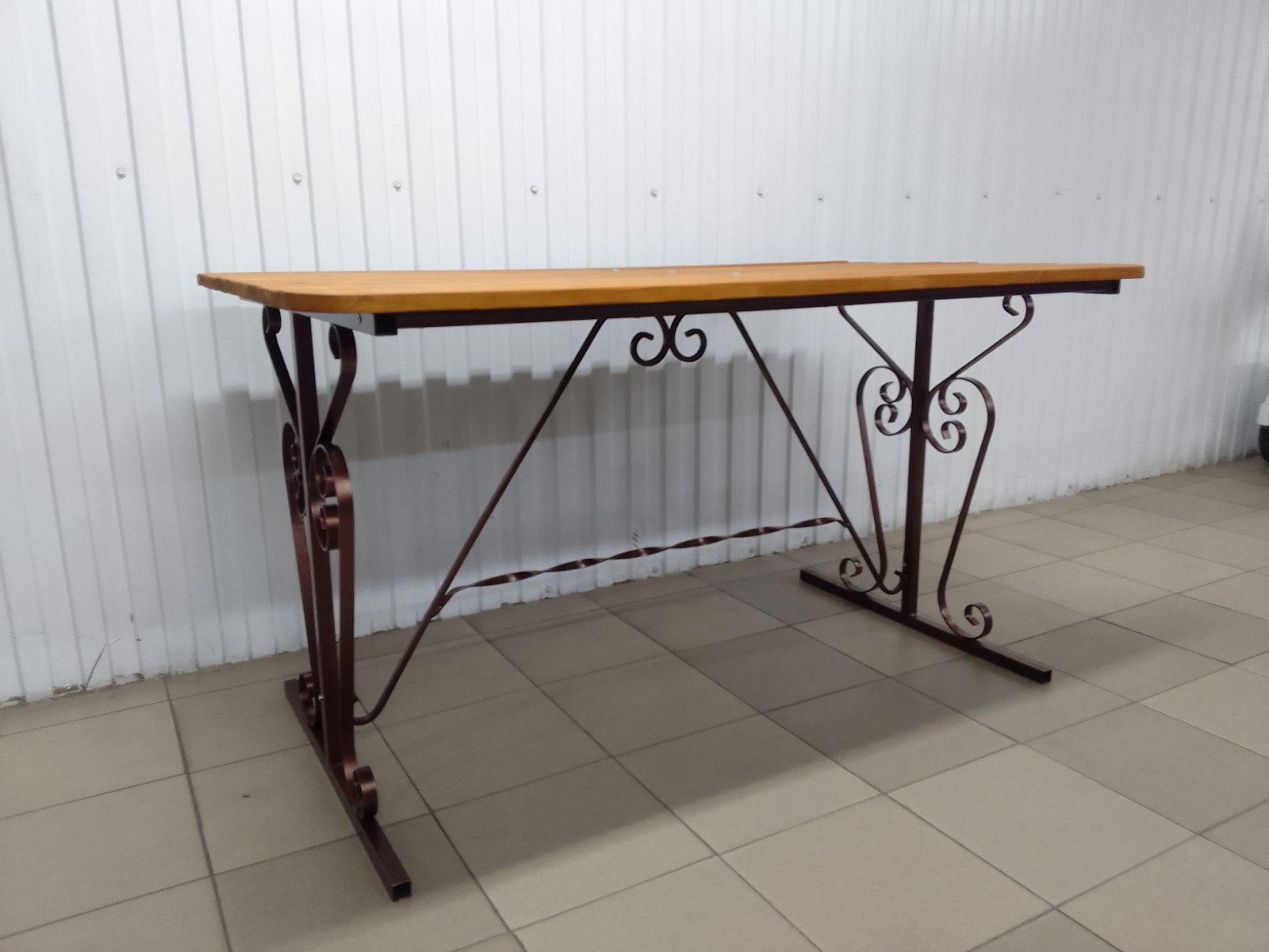 Изображение товара Нераздвижной садовый стол Французская лоза 100x57x75 см из стали для дачи и веранды