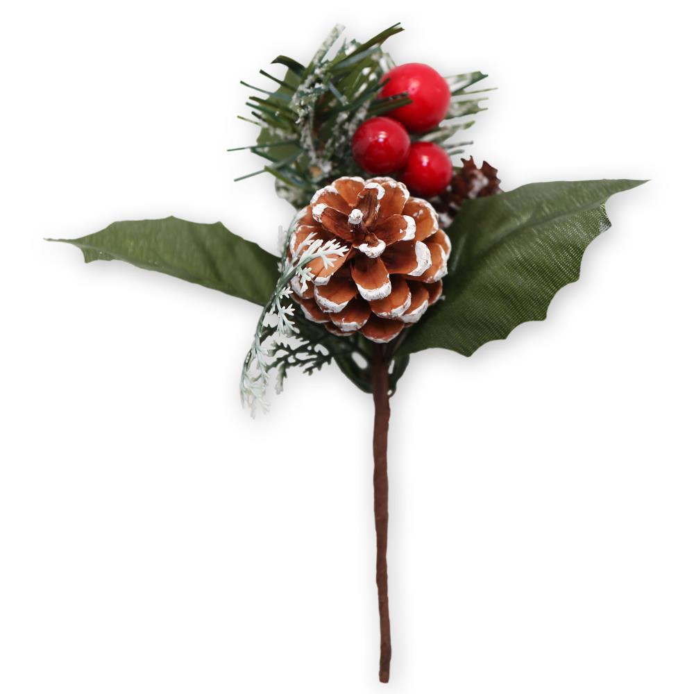Изображение товара Ветка декоративная "Новогодняя" с шишкой