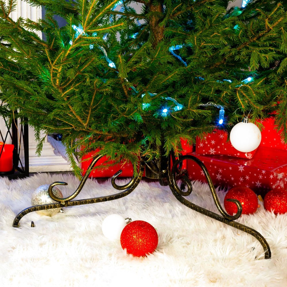 Изображение товара Подставка для елки Sadzone ø 57 см из металла жёлтая напольная стабильная