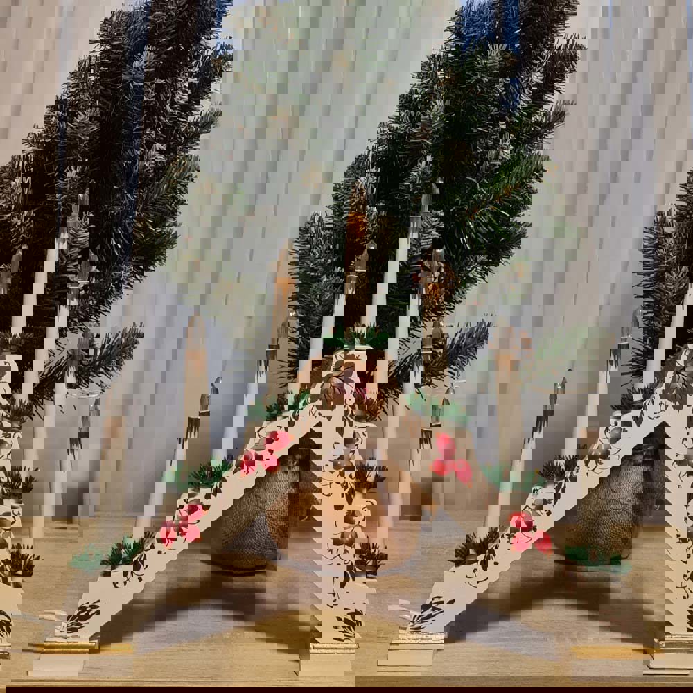 Изображение товара Светильник рождественский Шиповник горка треугольная 7 свечей