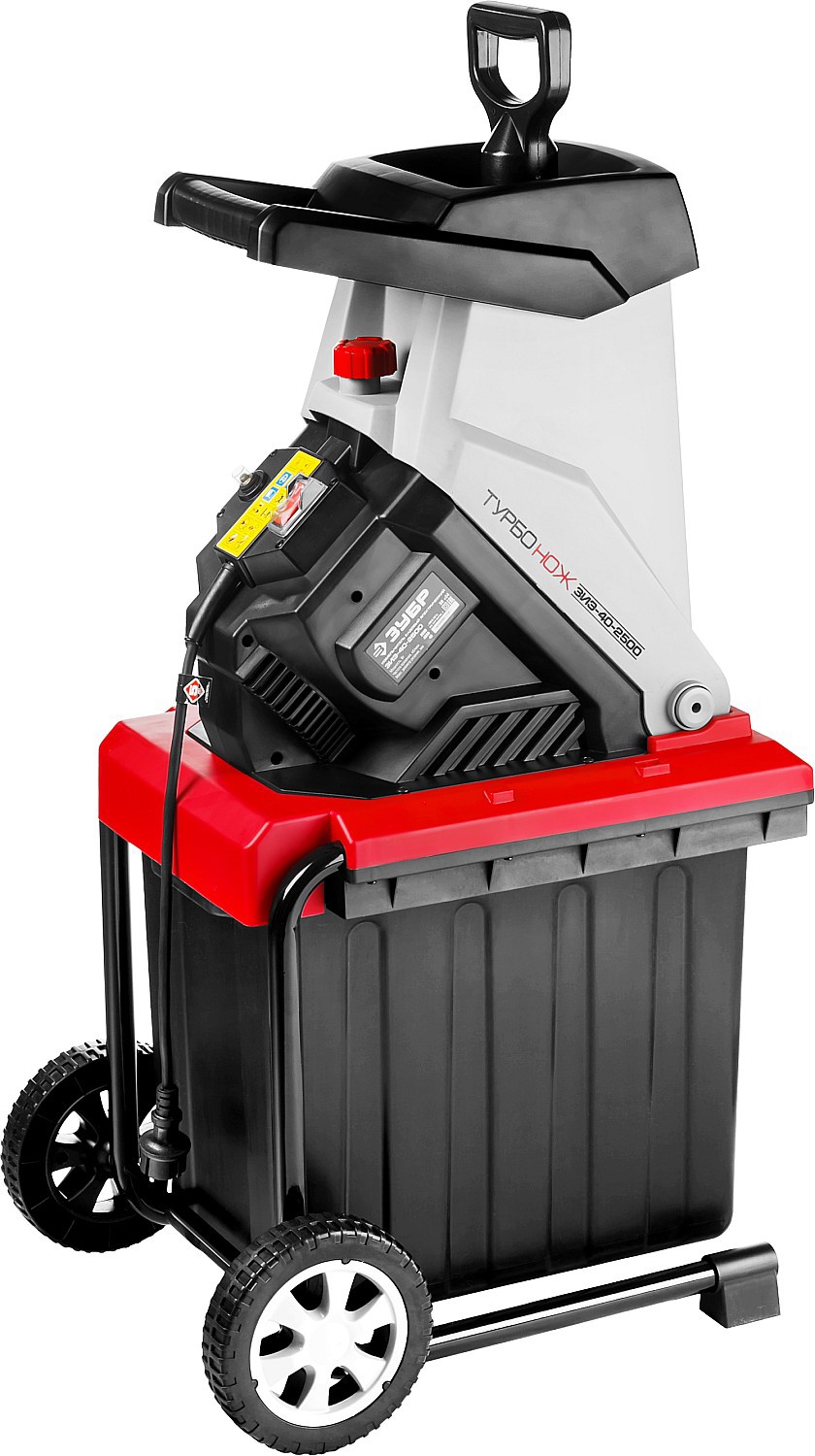 Изображение товара Электрический садовый измельчитель Зубр ЗИЭ-40-2500 2500 Вт с контейнером