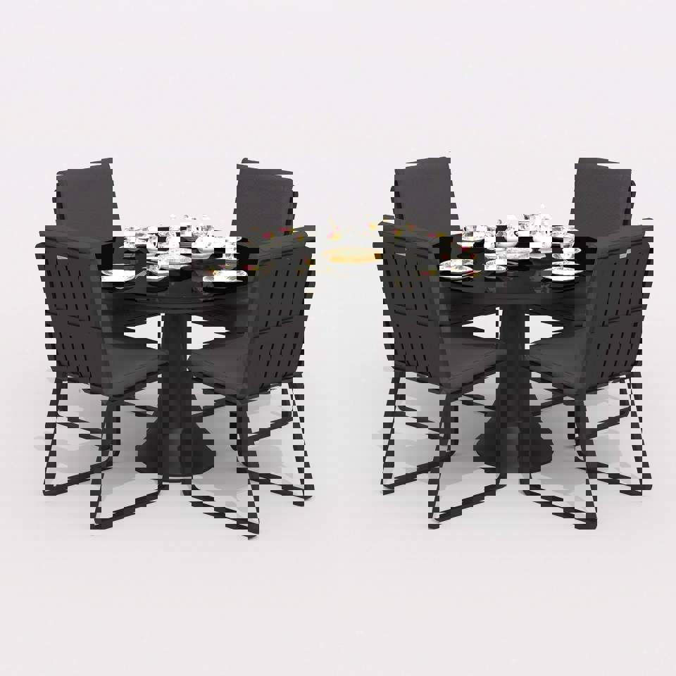 Изображение товара Обеденная садовая мебель DIVA GIRA grey из алюминия с подушками, 6 мест