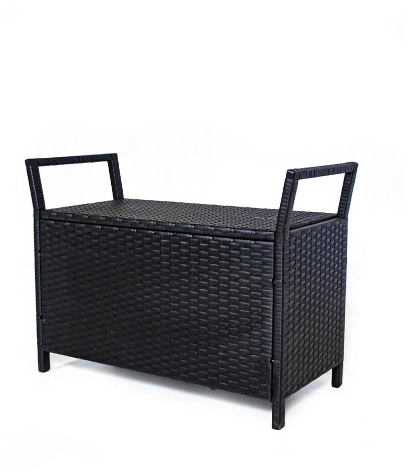 Изображение товара Сундук Корфу 84x63x40 см из искусственного ротанга черного цвета