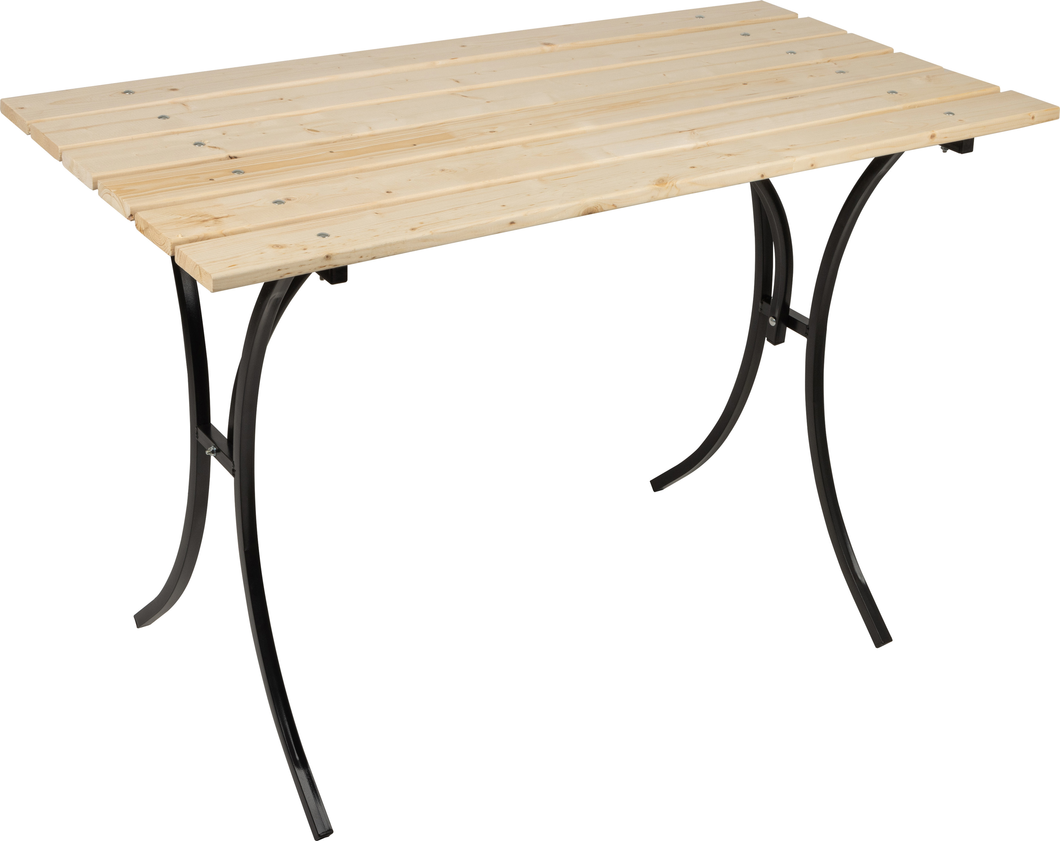 Изображение товара Нераздвижной садовый стол LAKSI 78x120 см из металла и дерева для дачи и сада