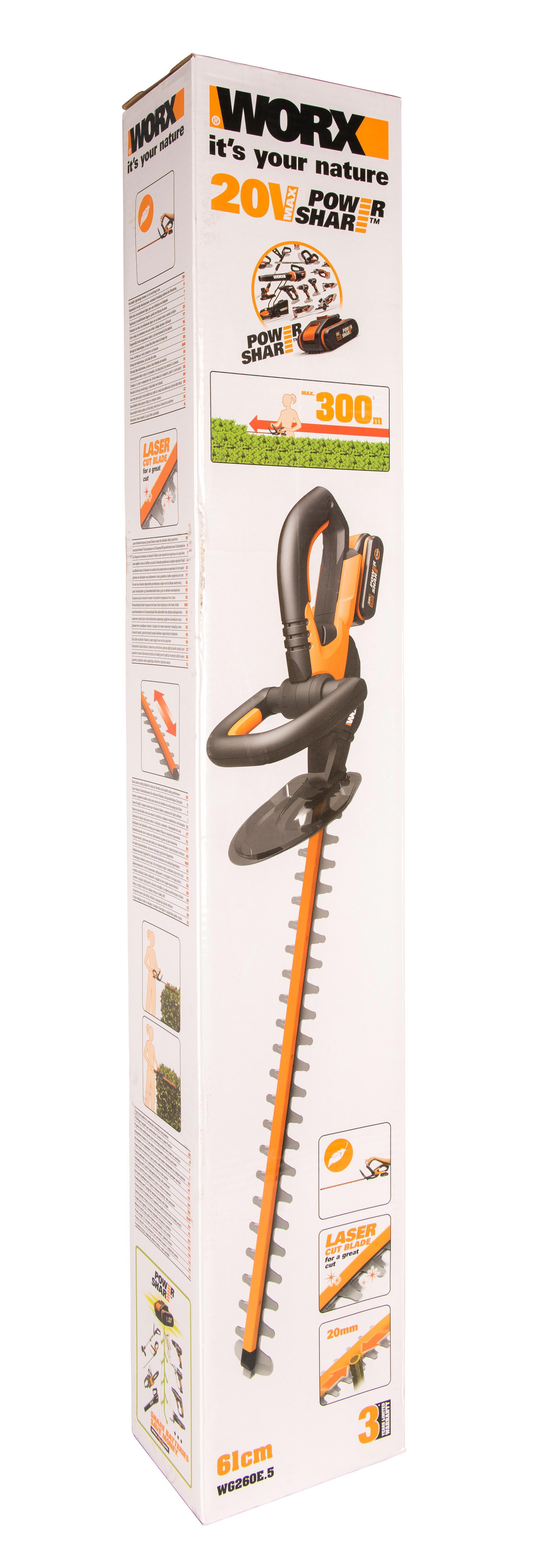 Изображение товара Кусторез аккумуляторный Worx WG260E.5, 2Ач х1 и ЗУ