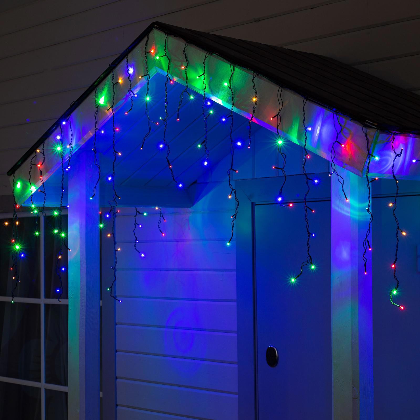 Изображение товара Электрогирлянда универсальная Luazon lighting бахрома 4x4 м 180 ламп разноцветный 8 режимов работы