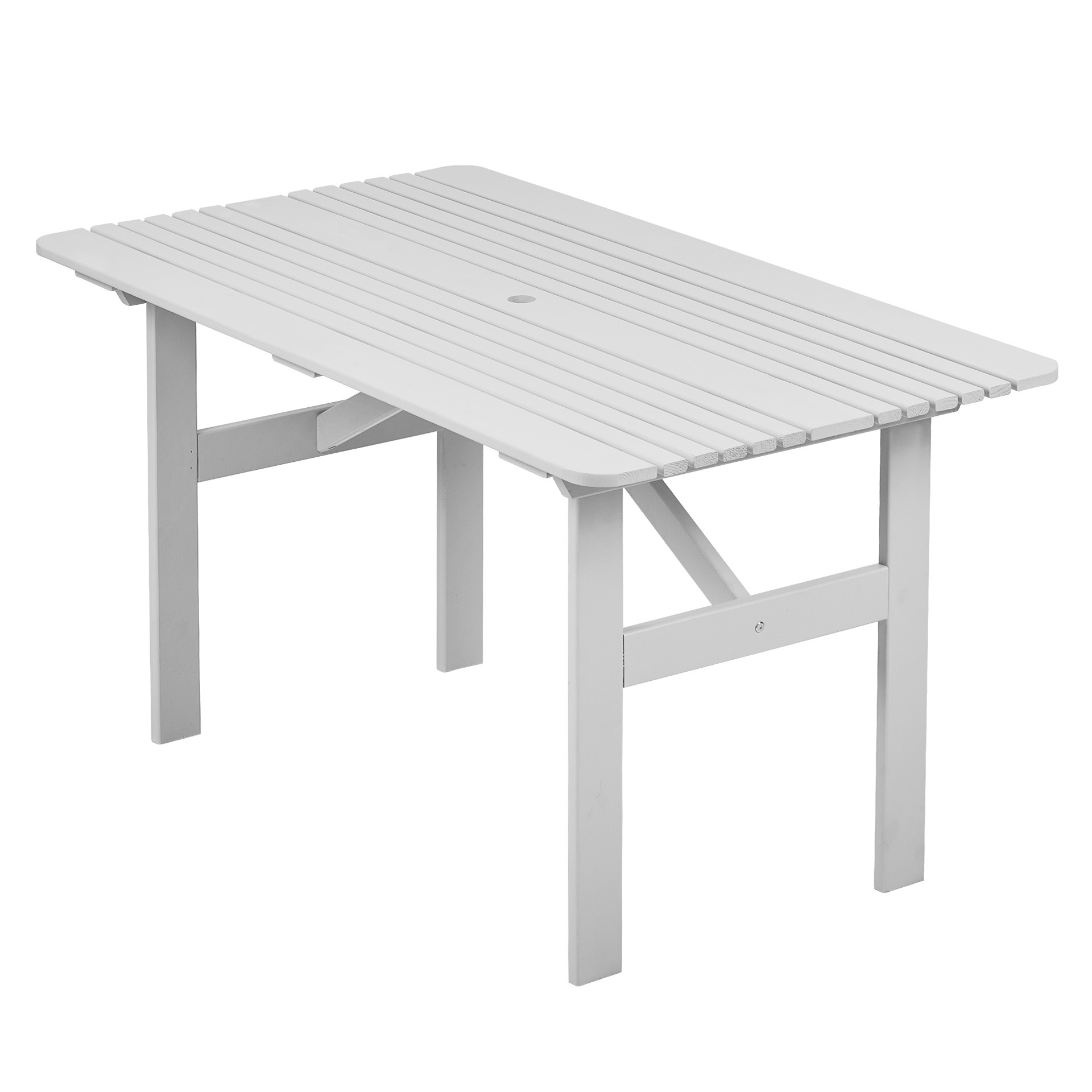 Изображение товара Нераздвижной садовый стол НЬЮПОРТ 65х120 см из сосны под зонтик серый