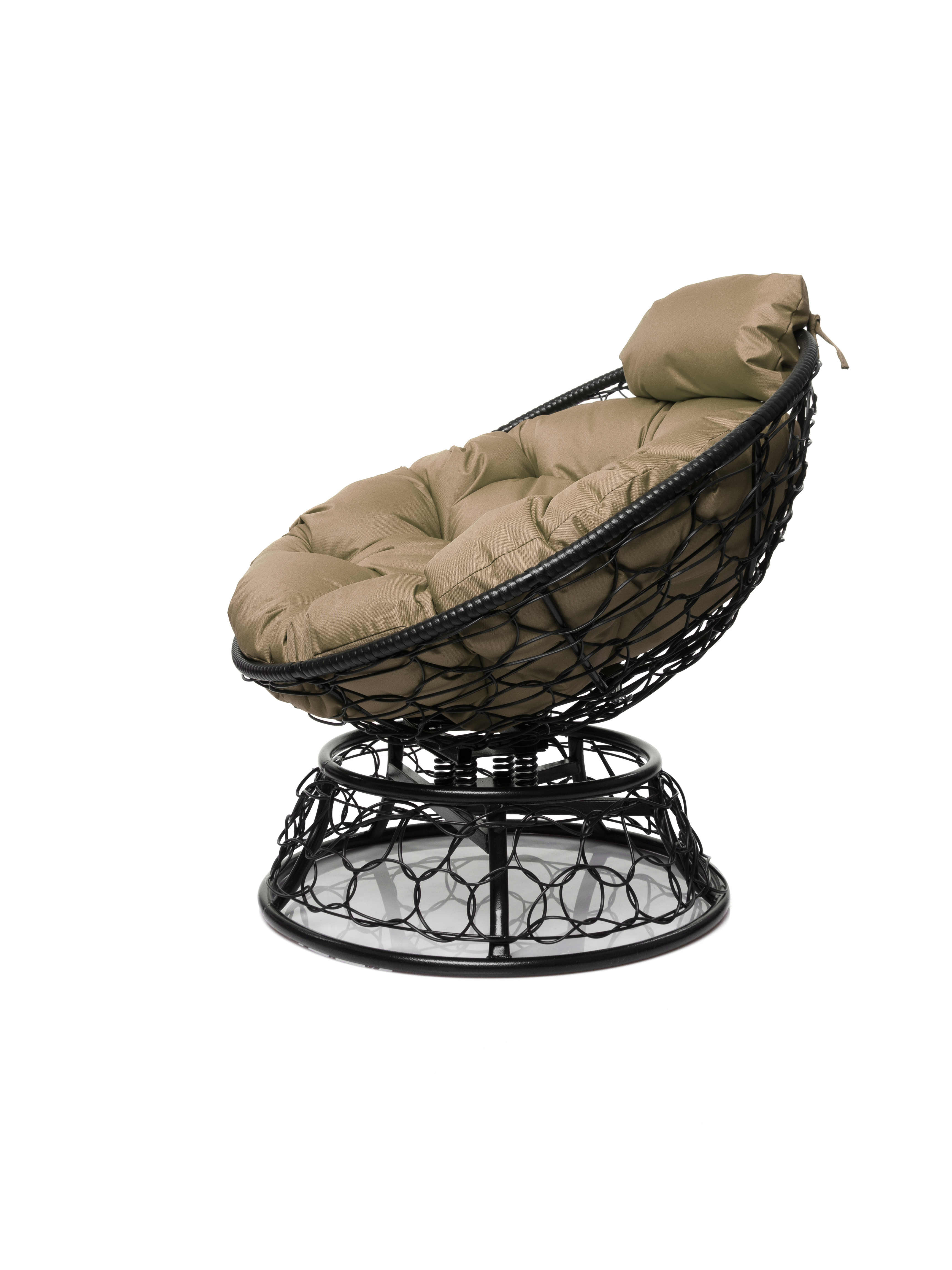 Изображение товара Кресло садовое M-group 12090401 Папасан пружинка мини 77 см x 81 см x 72 см искусственный ротанг черный