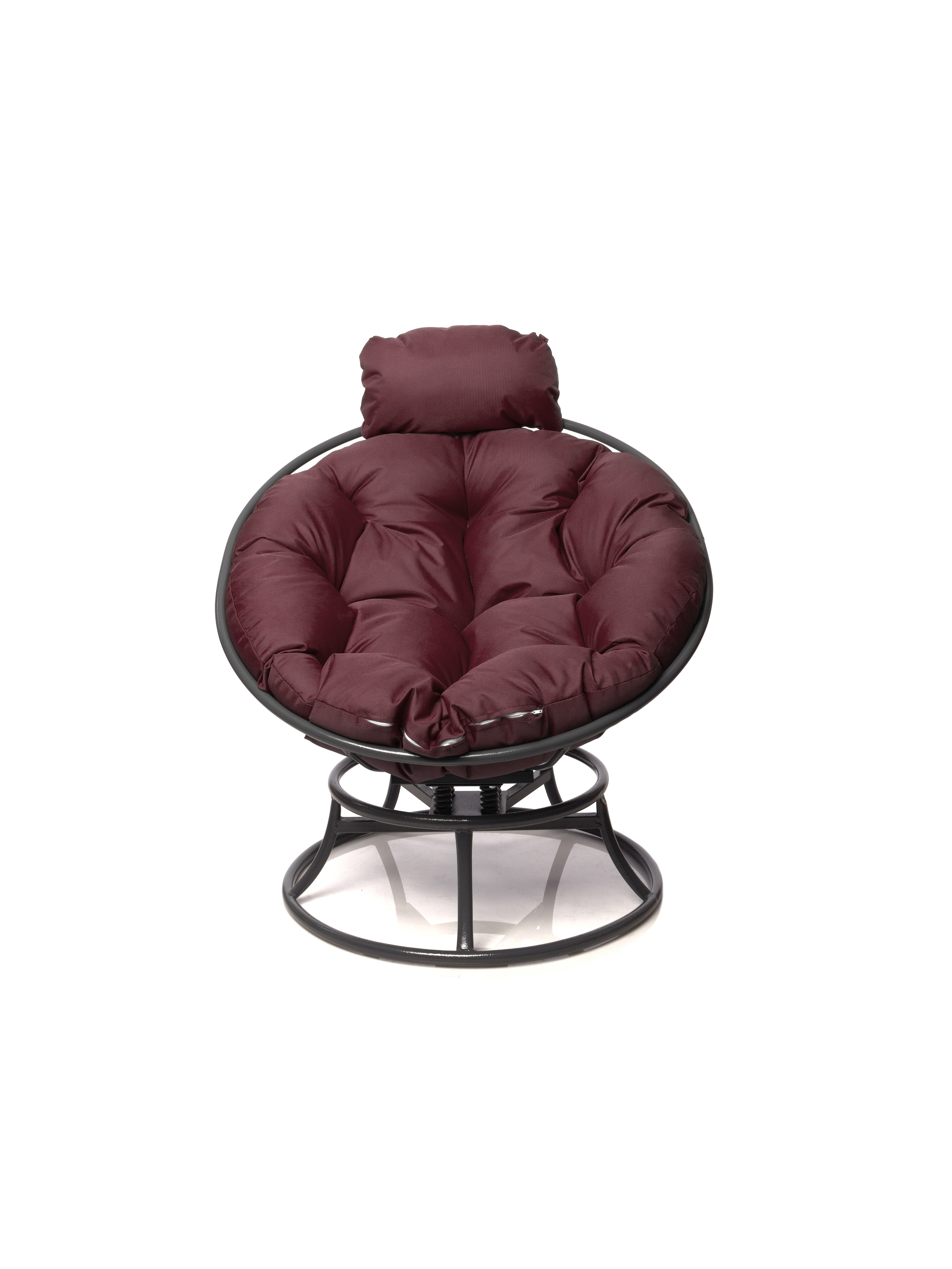 Изображение товара Кресло садовое M-group 12080302 Папасан пружинка мини 77 см x 29 см x 76 см искусственный ротанг серый/серебристый