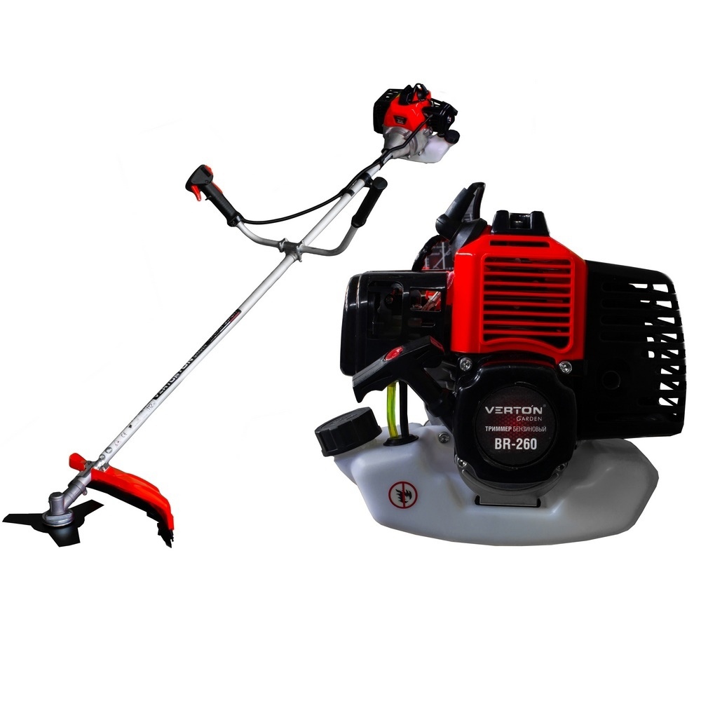 Изображение товара Бензиновый триммер Verton Br-260 1.2 л.с. с ножом и леской для обработки участков