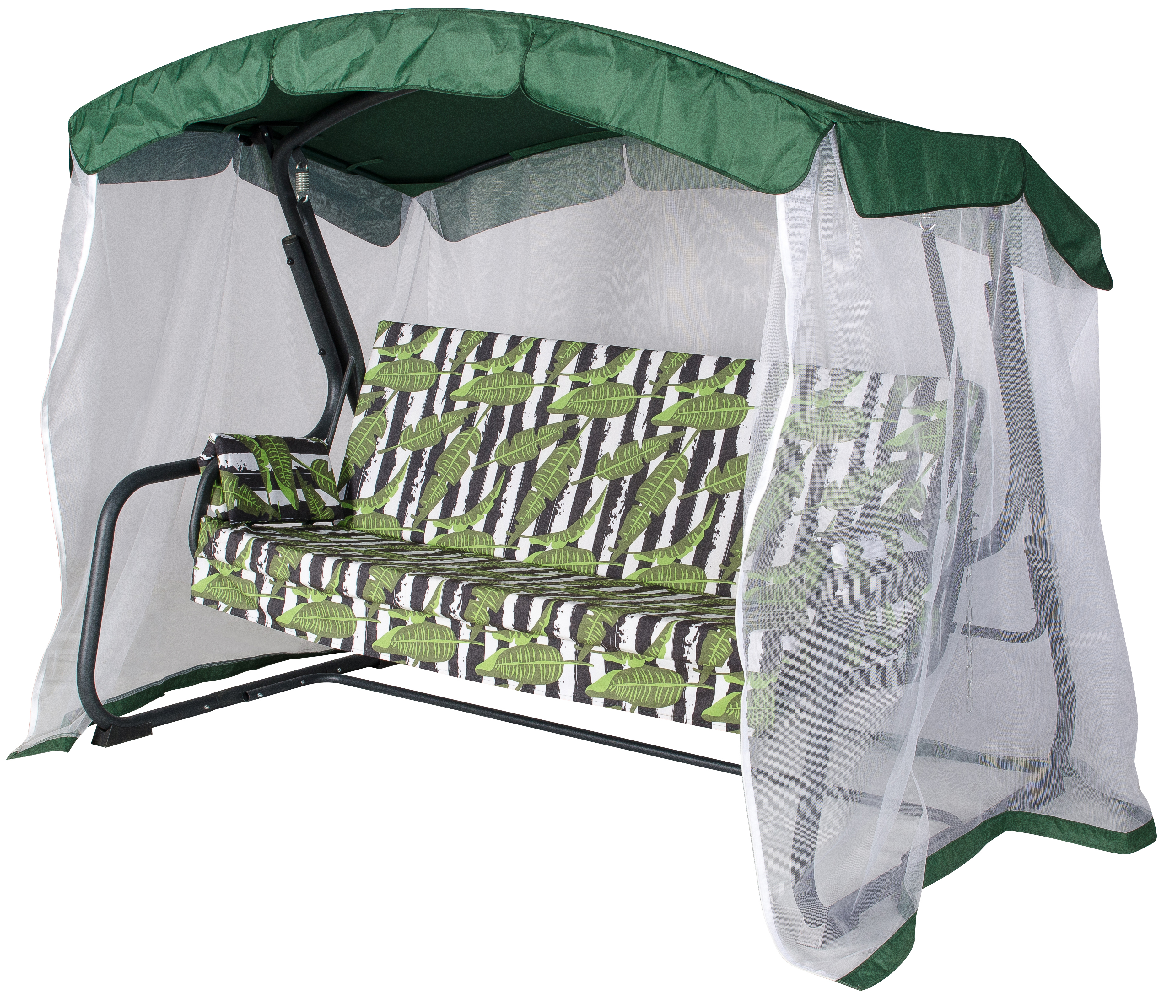 Изображение товара Качели садовые Удачная мебель A45А 567 Тропикана 3-х местные до 300 кг серый/серебристый