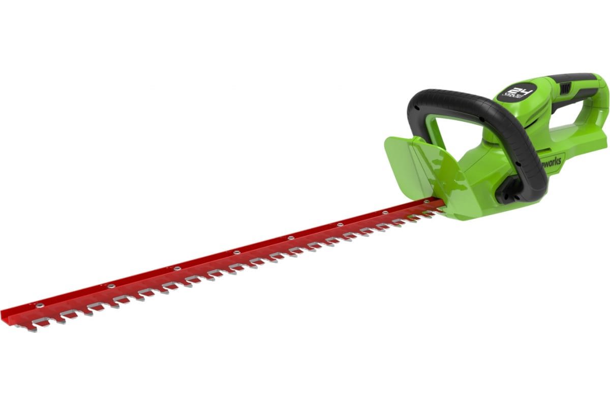 Изображение товара Кусторез аккумуляторный Greenworks G24HT56 24 В легкий мощный инструмент