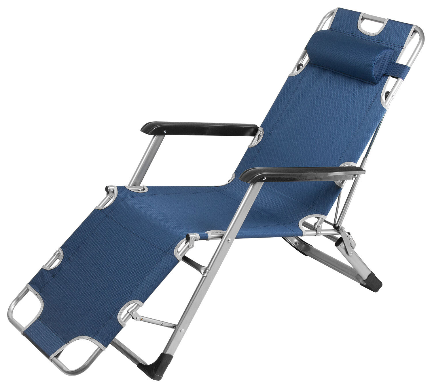 Изображение товара Складной шезлонг Arizone 178 см сталь и полиэстер синий для отдыха и садовой мебели