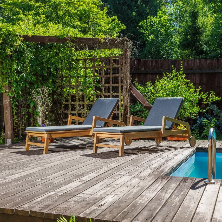 Изображение товара Шезлонг с подушкой Royal family 470-51-2 натуральная акация регулируемый