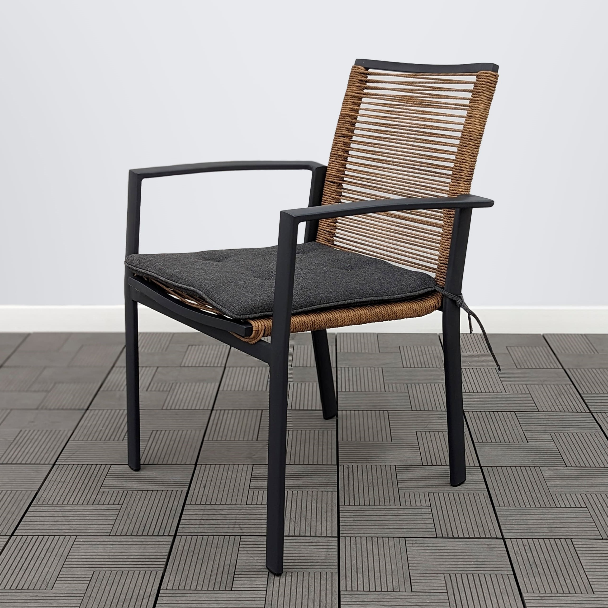 Изображение товара Кресло садовое НМ-258343 57 см x 48 см x 84 см искусственный ротанг бежевый 2 шт