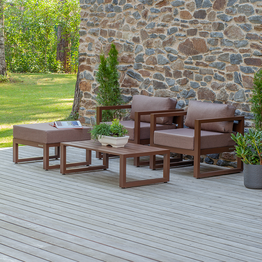 Изображение товара Набор садовой мебели Greenween Capri 4 предмета алюминий коричневый