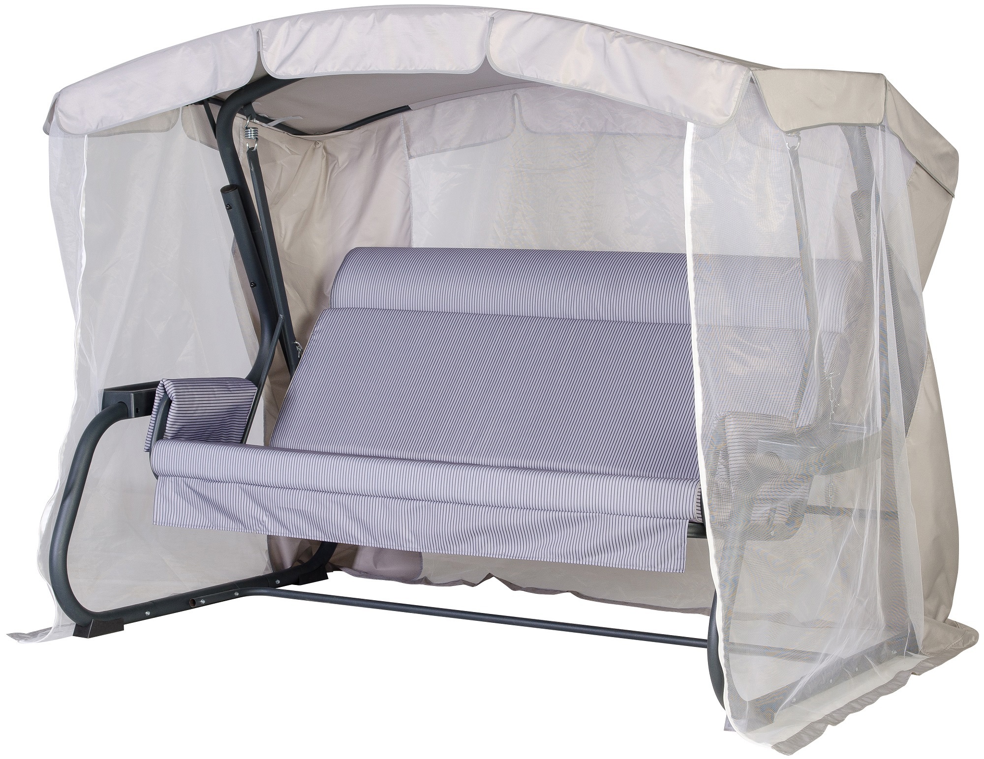 Изображение товара Качели садовые Винтаж Премиум Удачная мебель 3 места черный с москитной сеткой