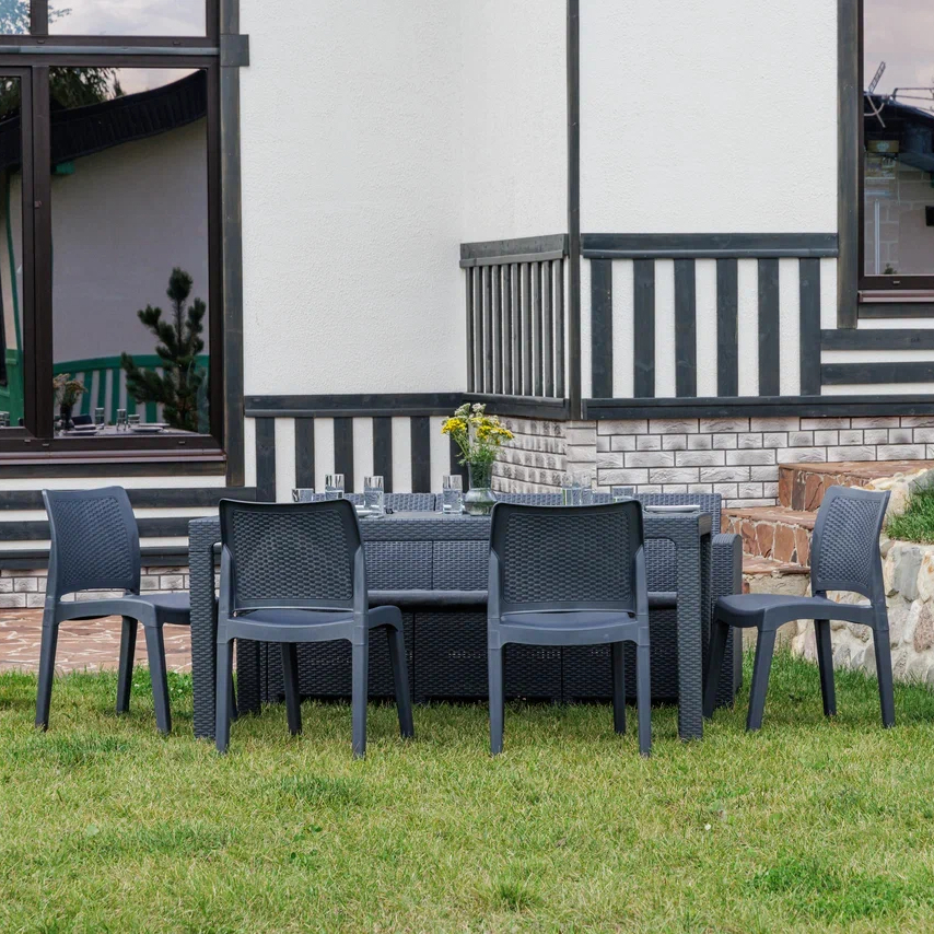 Изображение товара Набор садовой мебели Royal Family July XL 7 мест пластиковый серый