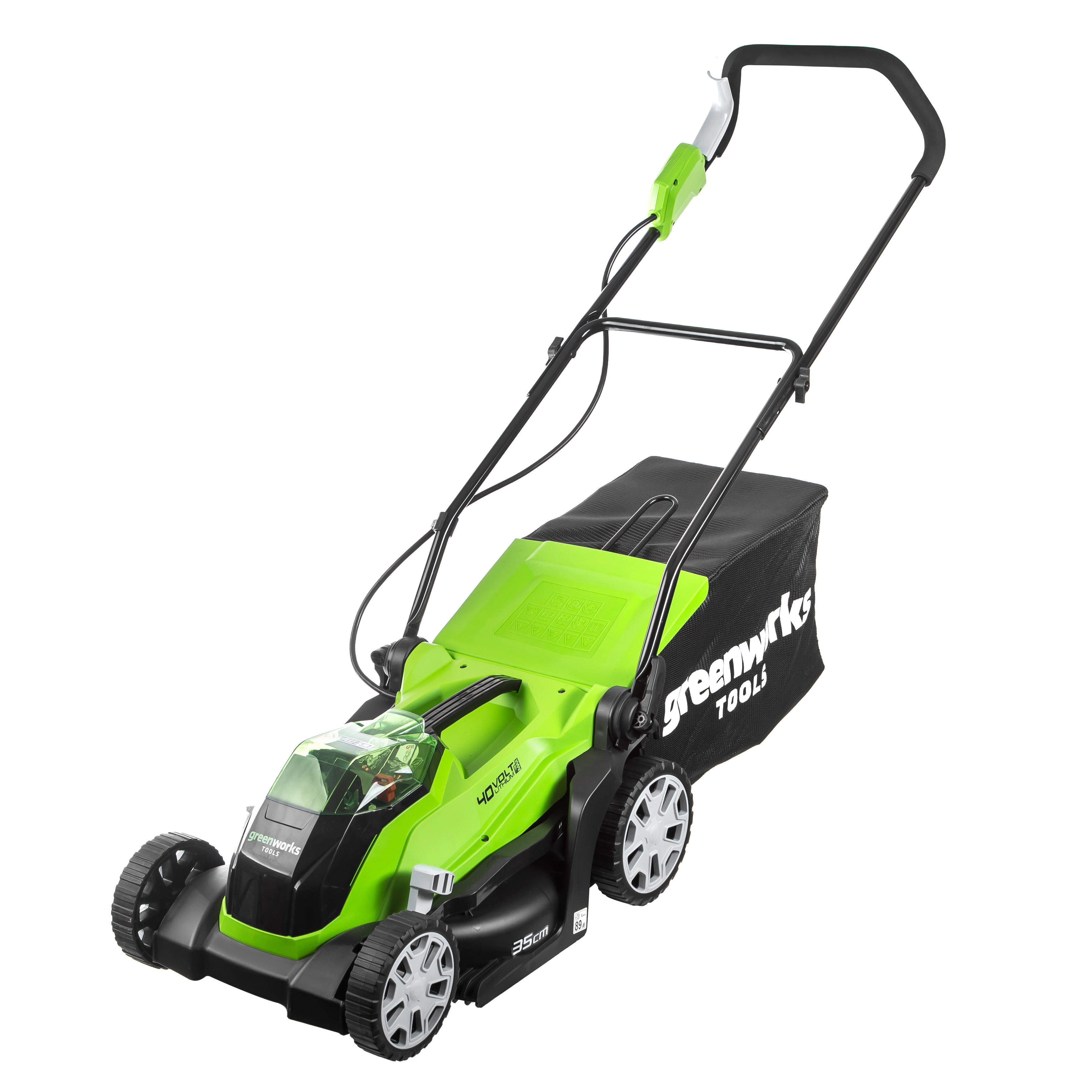Изображение товара Аккумуляторная газонокосилка Greenworks G40lm35k2 40V 35 см комплект