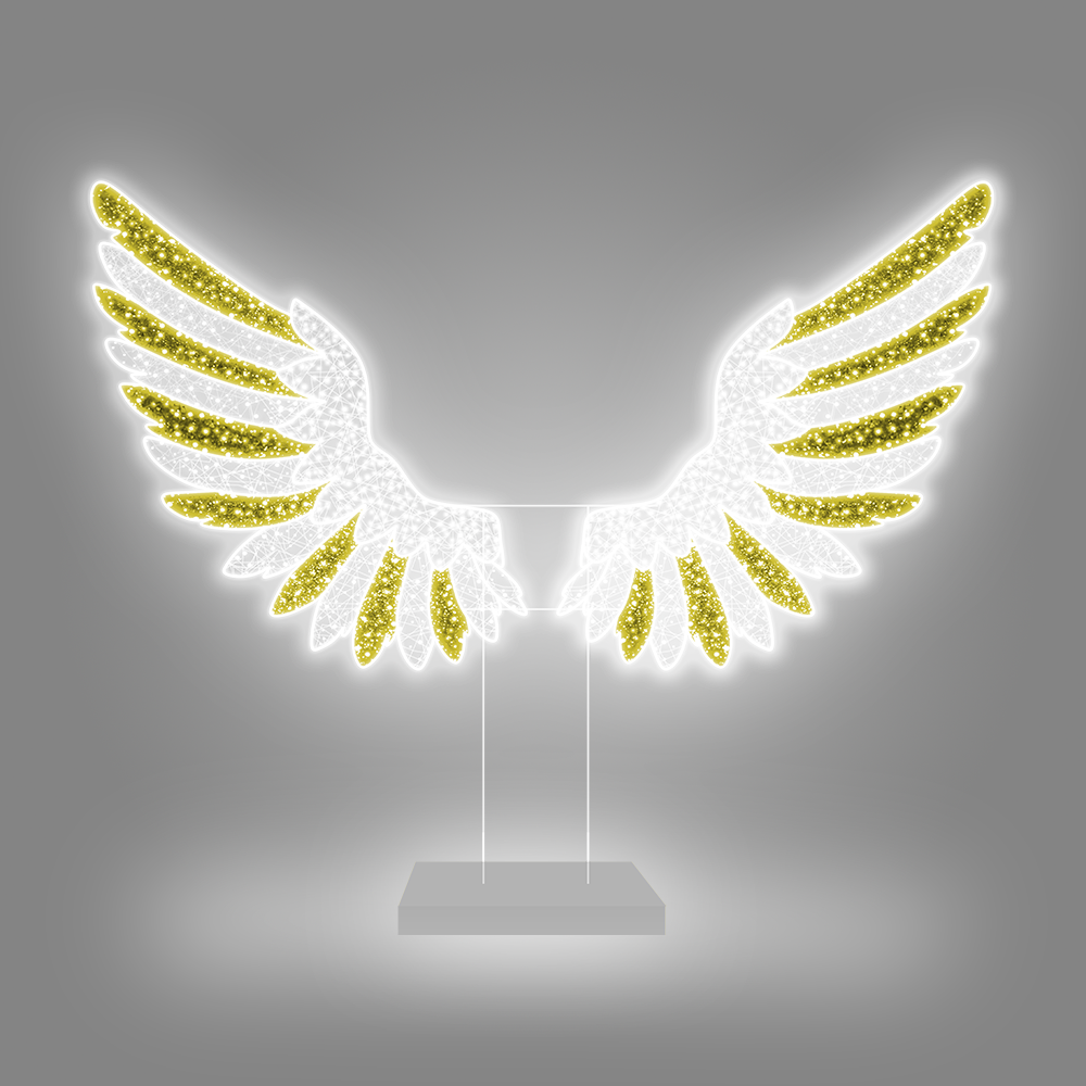 Изображение товара Светящаяся электрическая фигура Эйджи Крылья универсальная 880 ламп h 250 см разноцветный