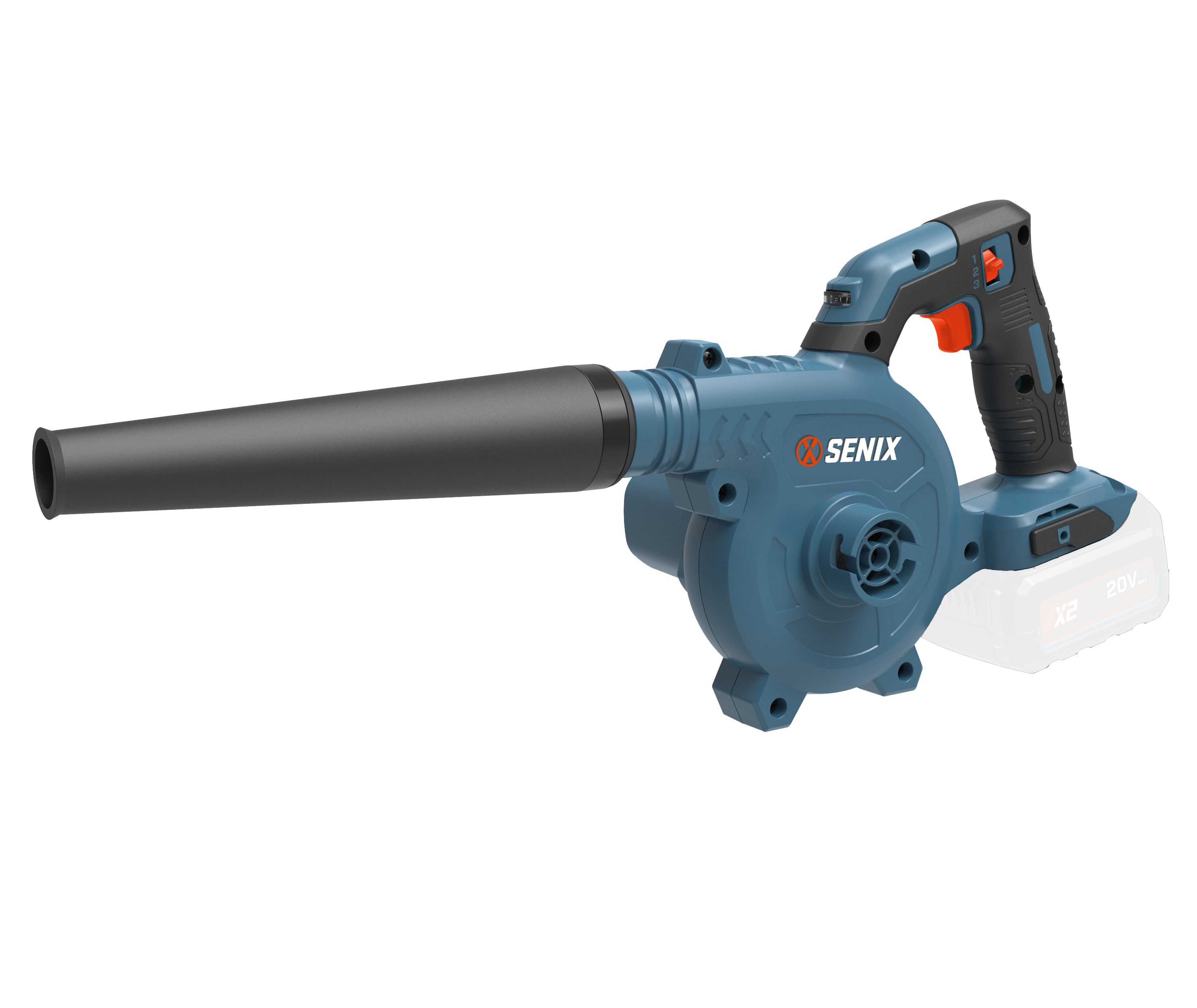Изображение товара Воздуходувка садовая аккумуляторная Senix BLVX2-M-EU НСК 20 В без АКБ и ЗУ