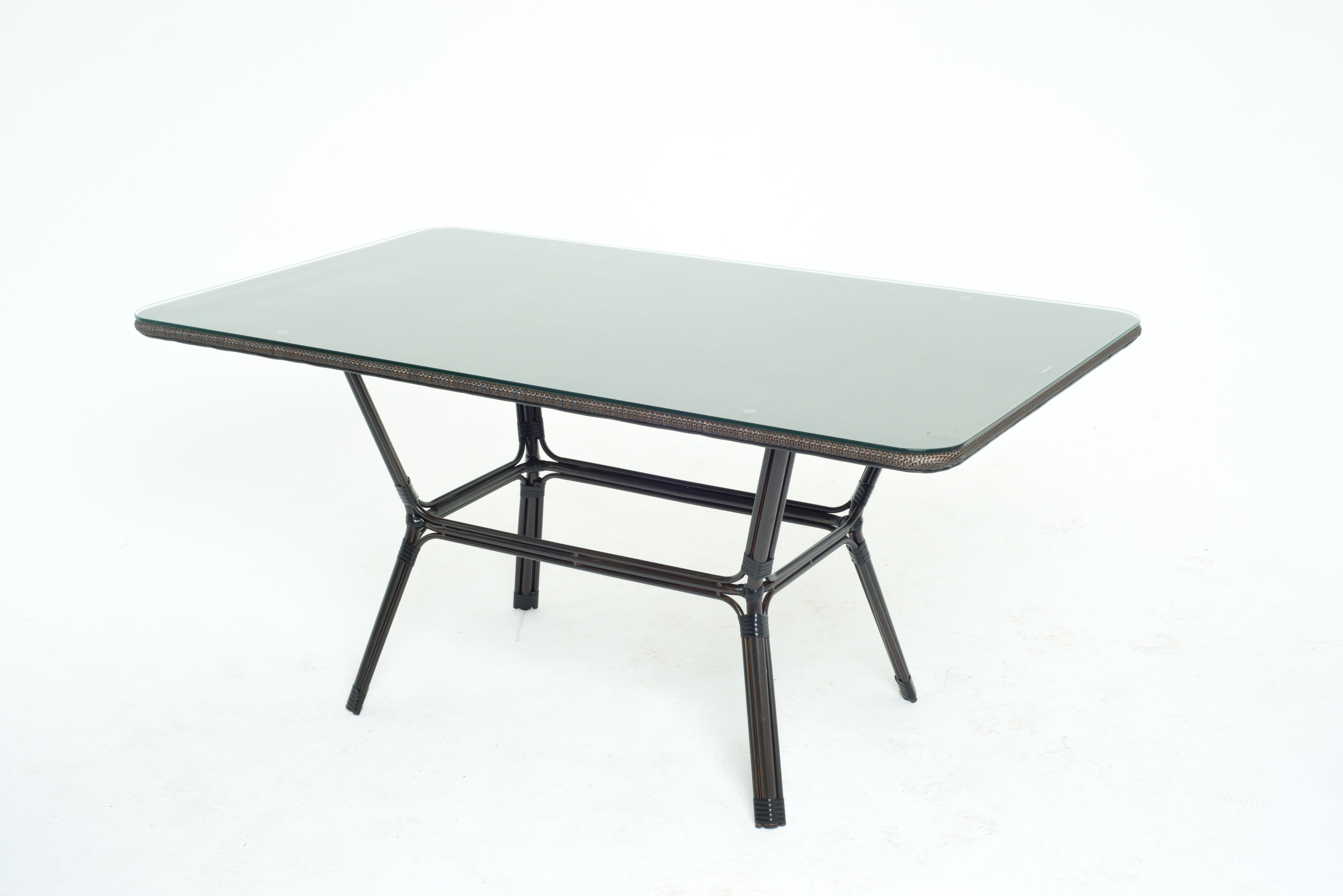 Изображение товара Стол садовый Vinotti из искусственного ротанга с стеклянной столешницей 150x90 см