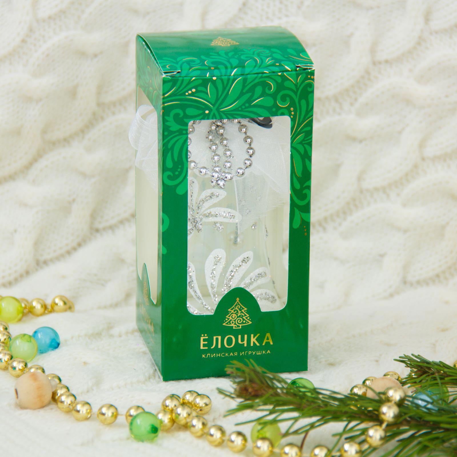 Изображение товара Елочная игрушка Хрустальный колокольчик Ёлочка 2564828 11.5 см х 4 см бесцветный/прозрачный