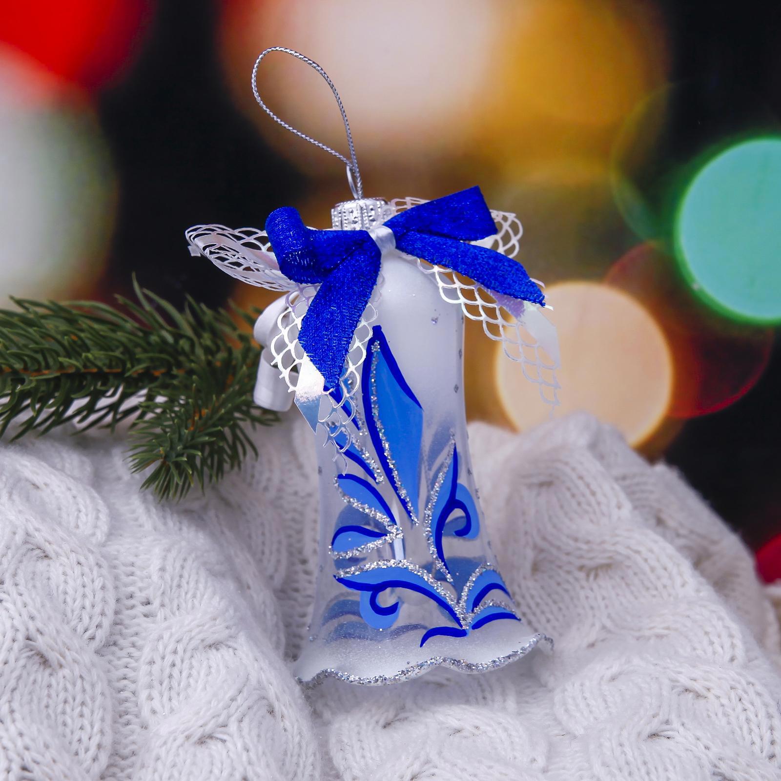 Изображение товара Набор елочных игрушек Нежный колокольчик Ёлочка 1721451 8.2 см х 4 см серый/серебристый