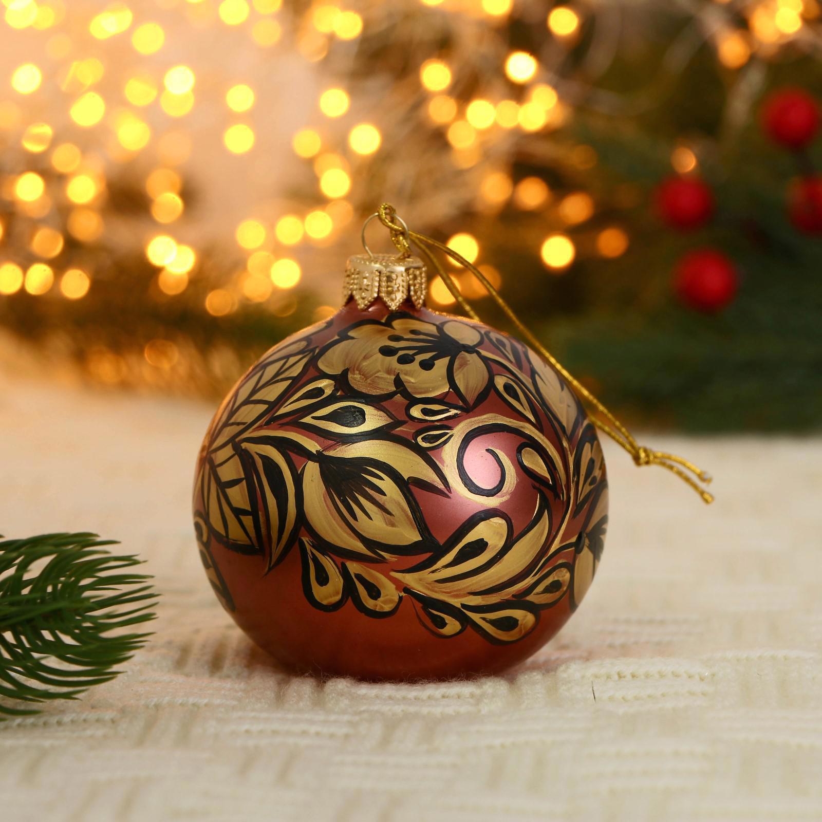 Изображение товара Набор елочных шаров Evis 7124112 8 см стекло красный 1 шт