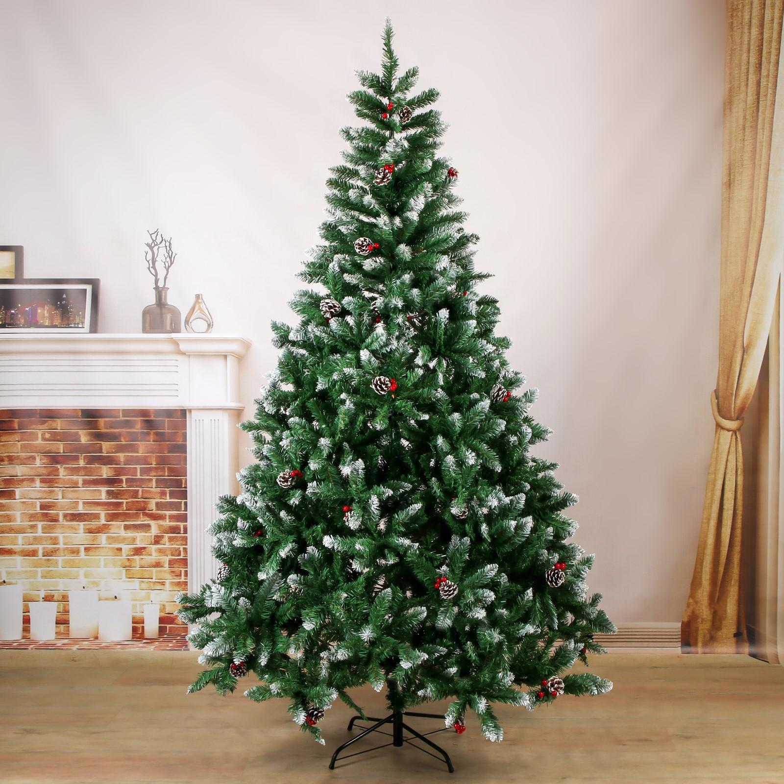 Изображение товара Ель новогодняя искусственная Зимнее волшебство Иней с ягодами 210см 540648