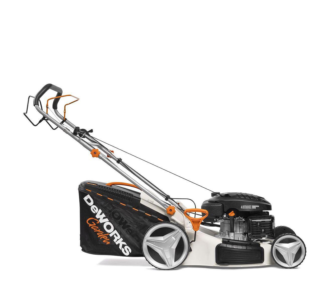 Изображение товара Газонокосилка бензиновая DEWORKS L 60 SP с мощностью 7 л.с. и шириной 58 см Изображение товара Газонокосилка бензиновая DEWORKS L 60 SP с мощностью 7 л.с. и шириной 58 см